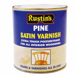 Rustins Polyurethane Satin Varnish 500ml Pine
