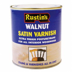Rustins Polyurethane Satin Varnish 500ml Walnut