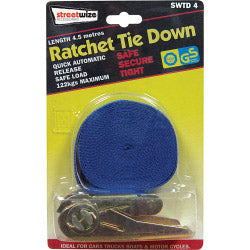 Streetwize Ratchet Tie Down 4.5m (Blue)