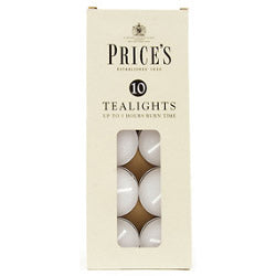 Price's Candles Velas de té, paquete de 10, color blanco