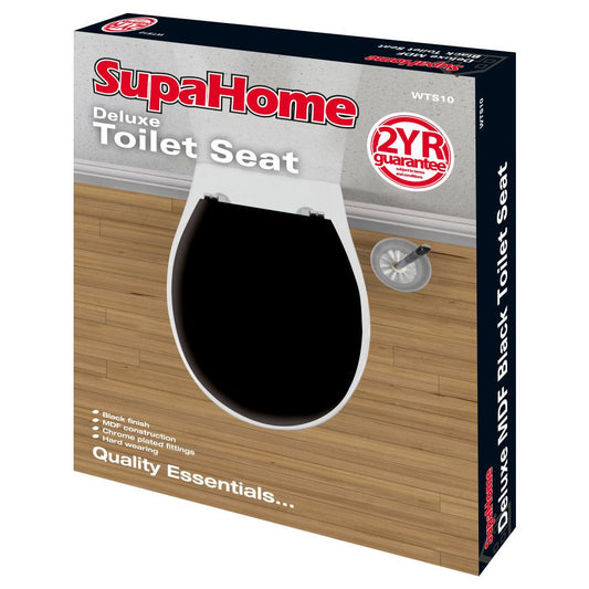 SupaHome Deluxe Black Toilet Seat